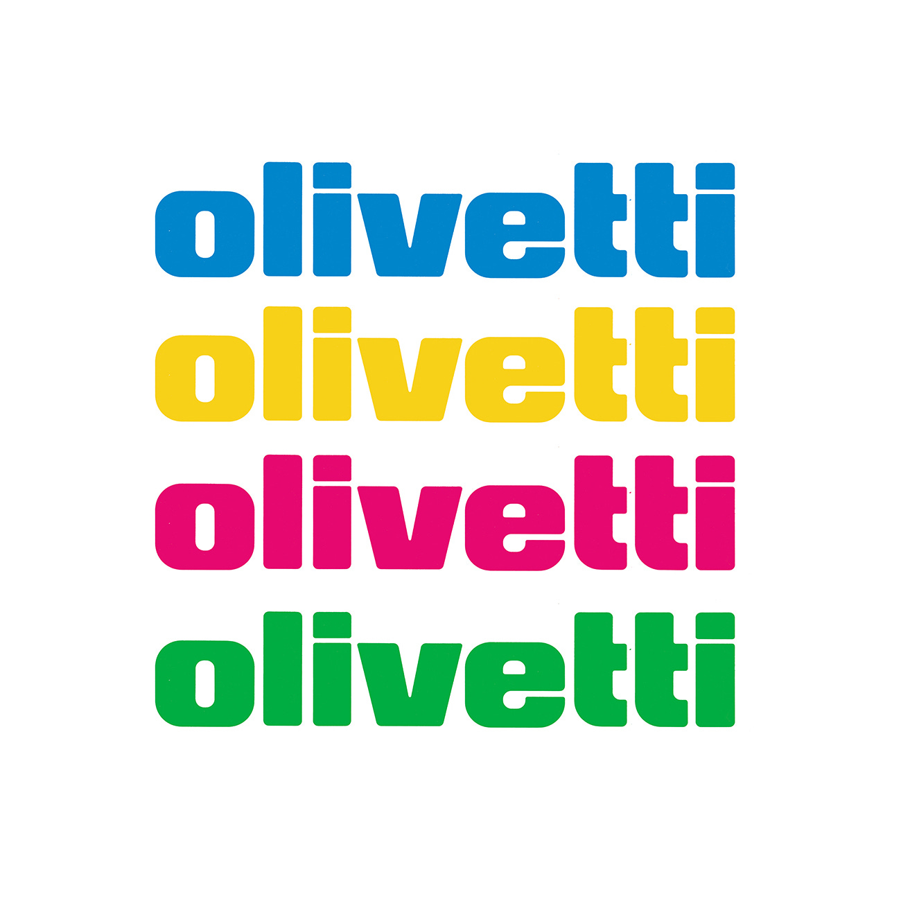 Olivetti wordmark in four colours