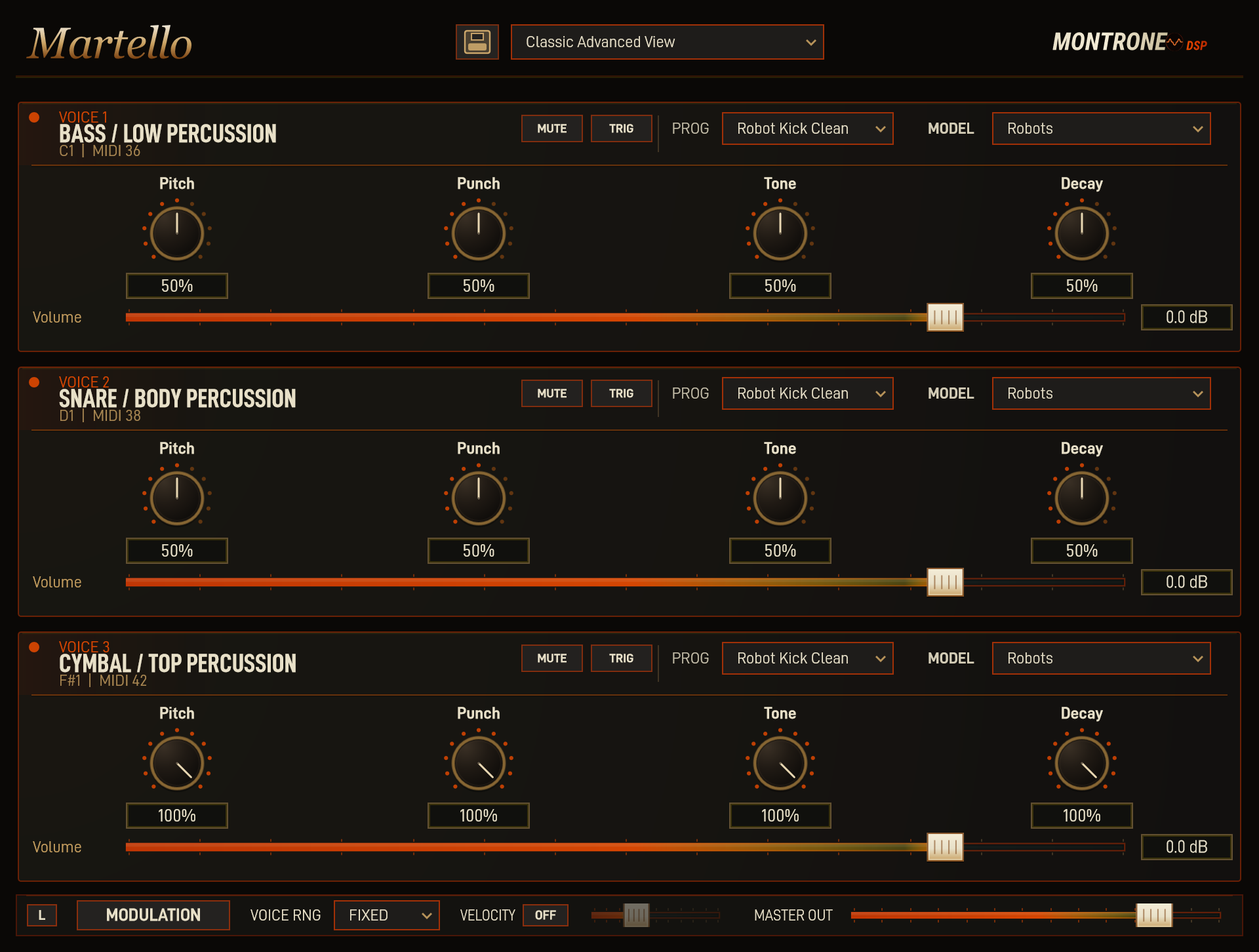 Martello interface screenshot
